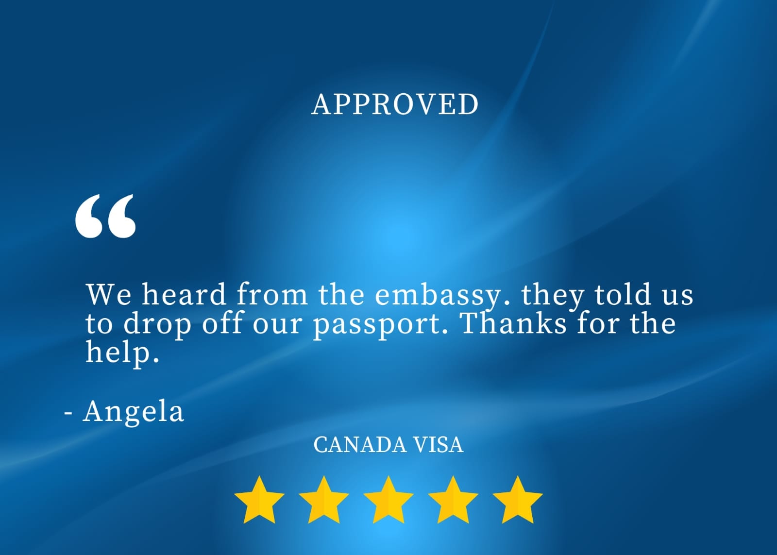 Angela — Canada Visa approved