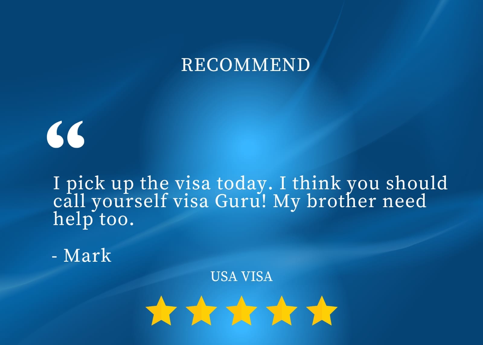 Mark — USA Visa recommend